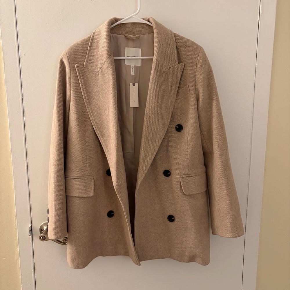 NWT Avec Les Filles Double-Breasted Peacoat